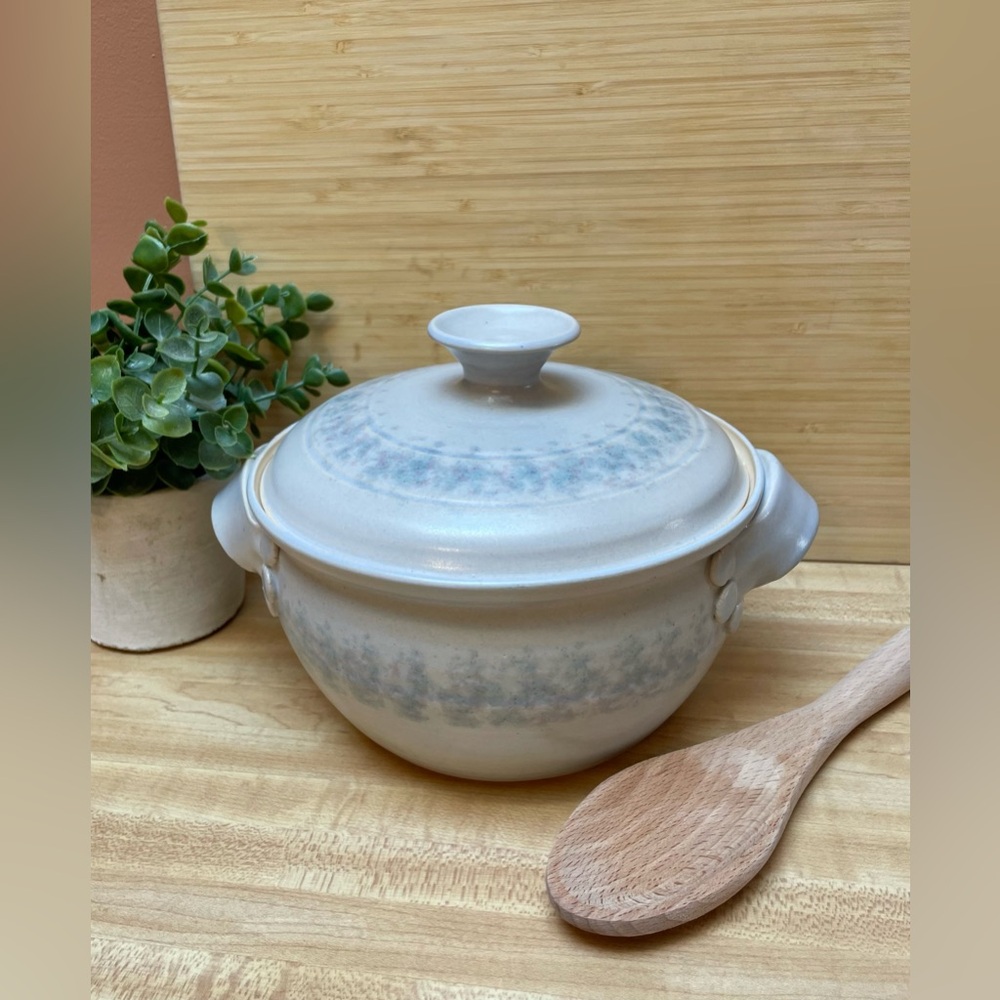 Vintage Studio Pottery Casserole Dish with Lid Stoneware
